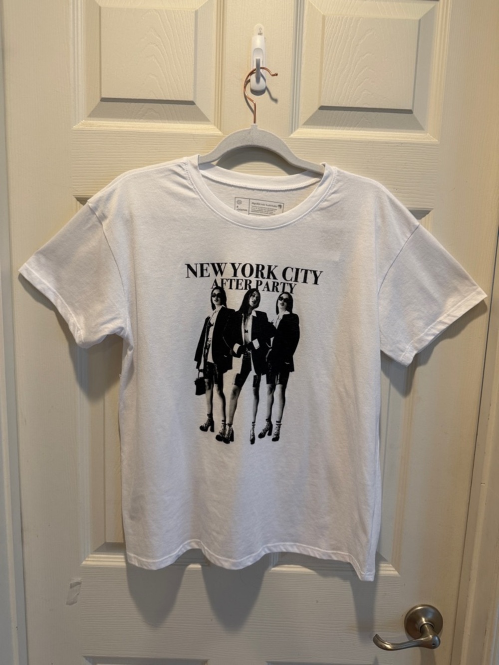 NEW YORK CITY After Party Graphic Tee - White with Black Print